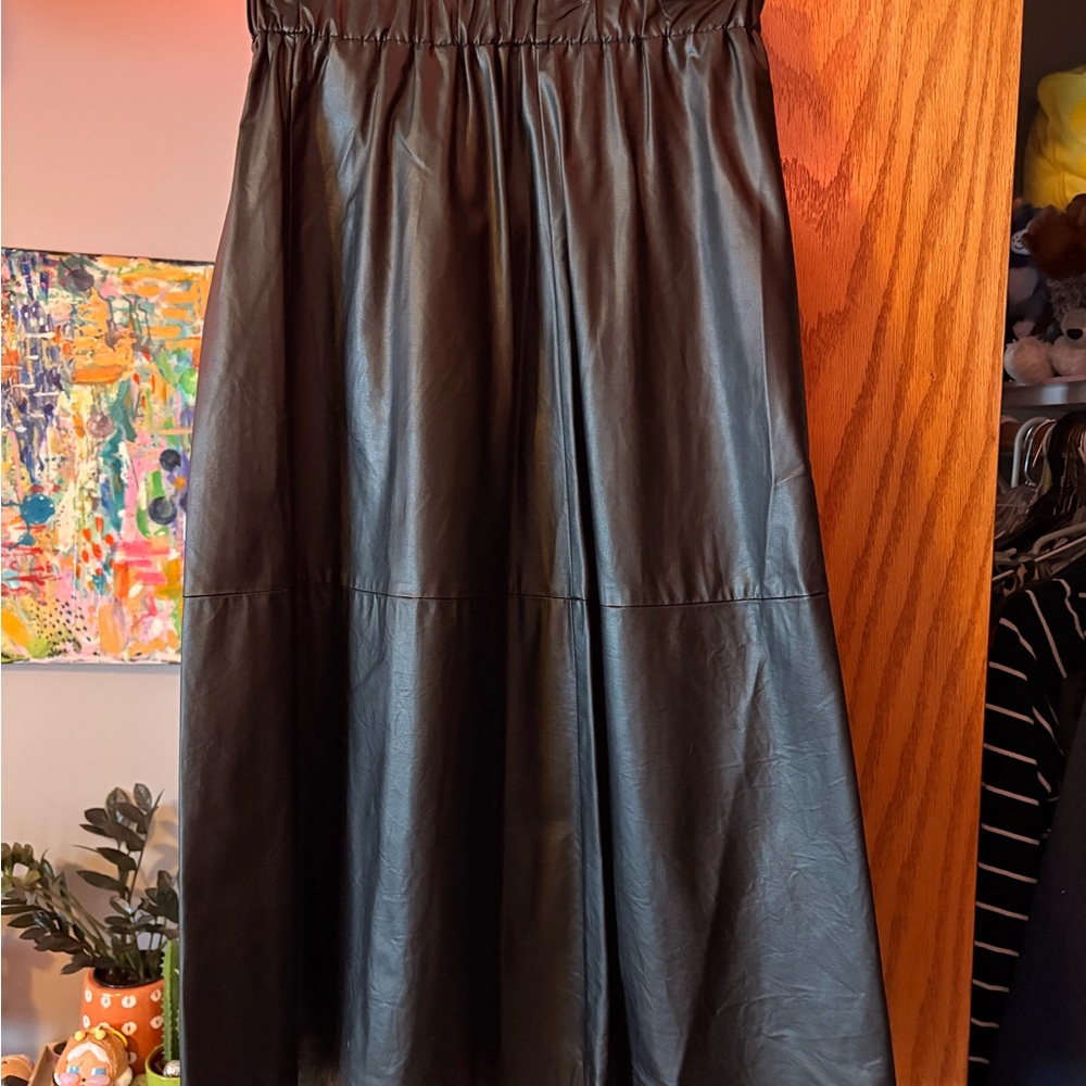 A New Day Black Faux Leather Skirt